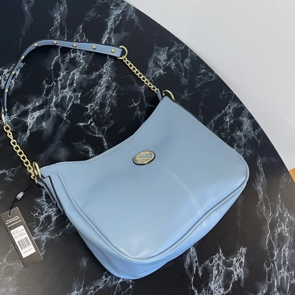 Women’s Handbags VERA NEW YORK Rita Hobo Bag Denim Blue NEW